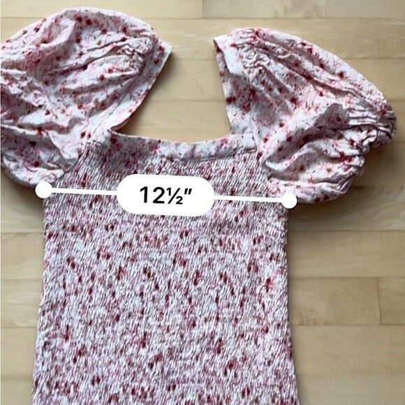 Anthropologie Another Love Smocked Floral Mini Dress in Pink Combo S NWOT - Picture 6 of 13